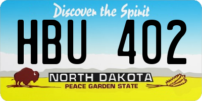 ND license plate HBU402