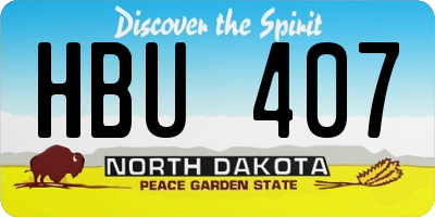 ND license plate HBU407