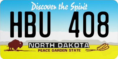 ND license plate HBU408