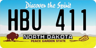 ND license plate HBU411