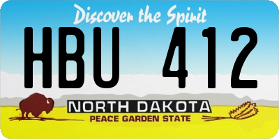 ND license plate HBU412