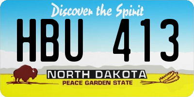 ND license plate HBU413