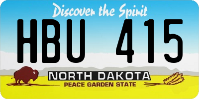 ND license plate HBU415