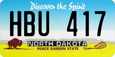 ND license plate HBU417