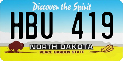 ND license plate HBU419