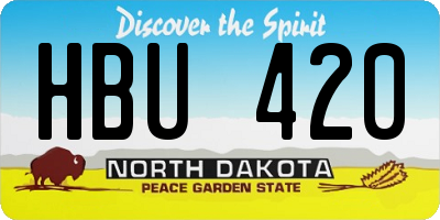 ND license plate HBU420