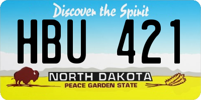 ND license plate HBU421