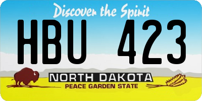 ND license plate HBU423