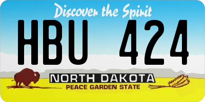 ND license plate HBU424