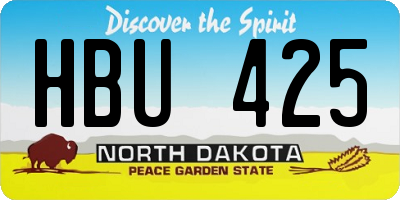 ND license plate HBU425
