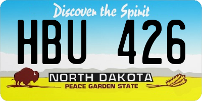 ND license plate HBU426