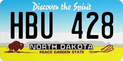 ND license plate HBU428