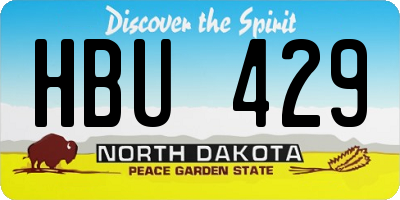 ND license plate HBU429