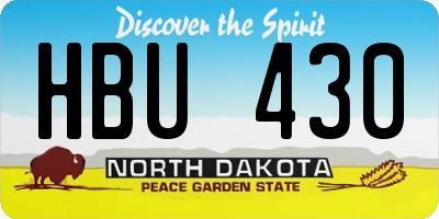 ND license plate HBU430