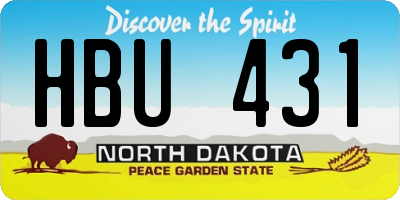 ND license plate HBU431