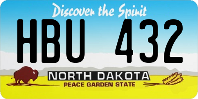 ND license plate HBU432