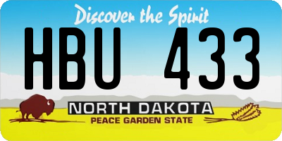 ND license plate HBU433