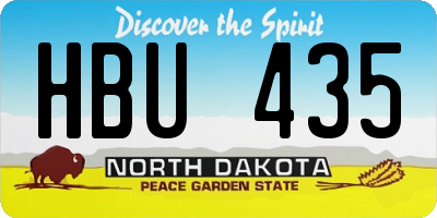 ND license plate HBU435