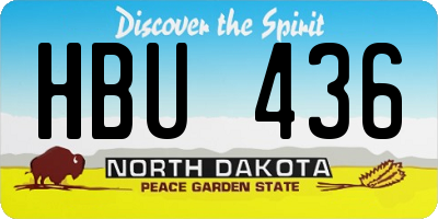 ND license plate HBU436