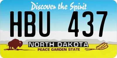 ND license plate HBU437