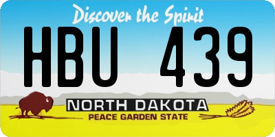 ND license plate HBU439