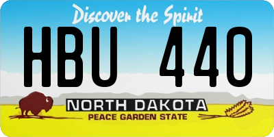 ND license plate HBU440