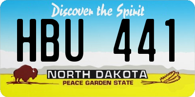 ND license plate HBU441