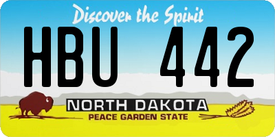 ND license plate HBU442