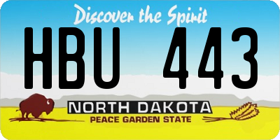 ND license plate HBU443