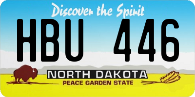 ND license plate HBU446