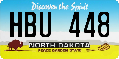 ND license plate HBU448