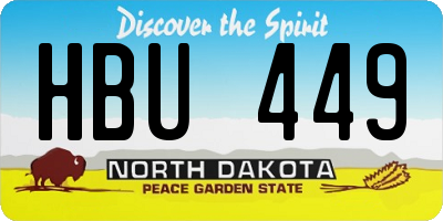 ND license plate HBU449