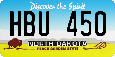 ND license plate HBU450