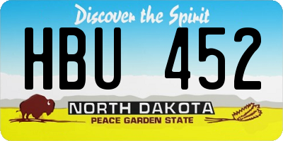 ND license plate HBU452