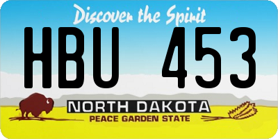 ND license plate HBU453