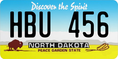 ND license plate HBU456