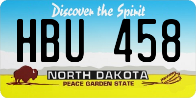 ND license plate HBU458