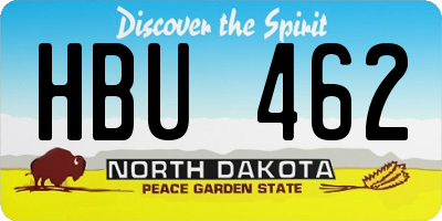 ND license plate HBU462