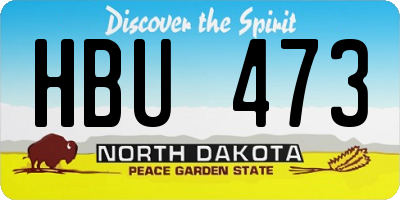 ND license plate HBU473