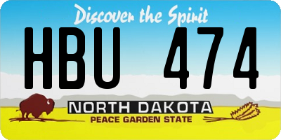 ND license plate HBU474