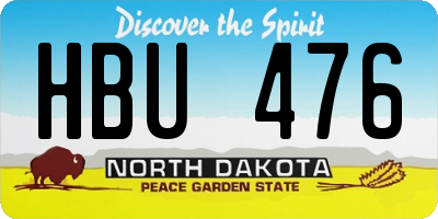 ND license plate HBU476