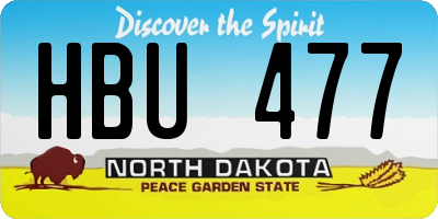 ND license plate HBU477