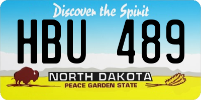 ND license plate HBU489