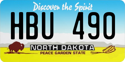 ND license plate HBU490