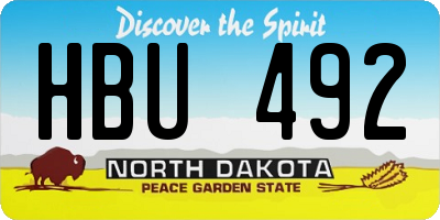 ND license plate HBU492