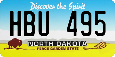 ND license plate HBU495