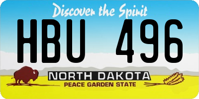 ND license plate HBU496