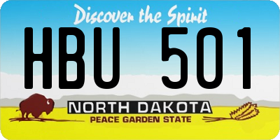 ND license plate HBU501