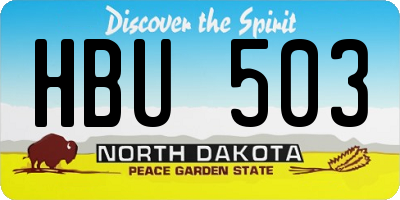 ND license plate HBU503