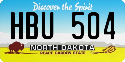 ND license plate HBU504